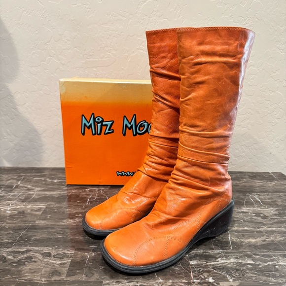 Miz Mooz Casablanca Leather Wedge Boots - Picture 1 of 13